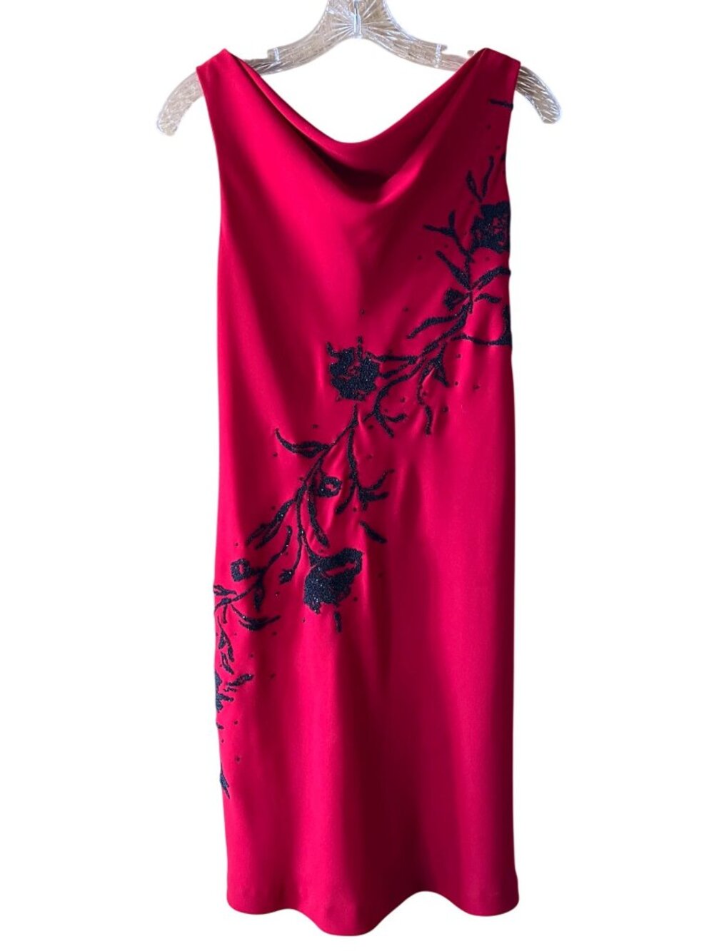 Coldwater Creek Red Beaded Cocktail Dress - Picture 5 of 5